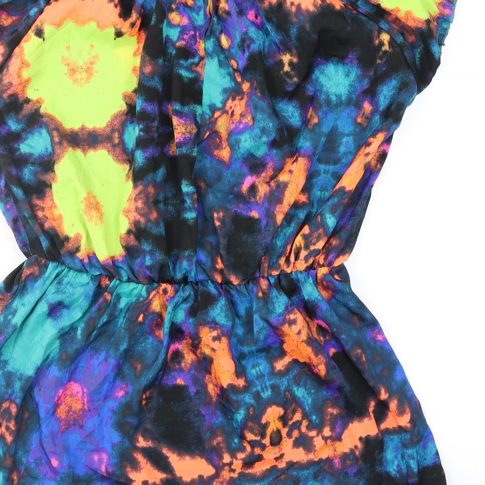 Carbon Pink Womens Multicoloured Geometric  Basic Blouse Size 10