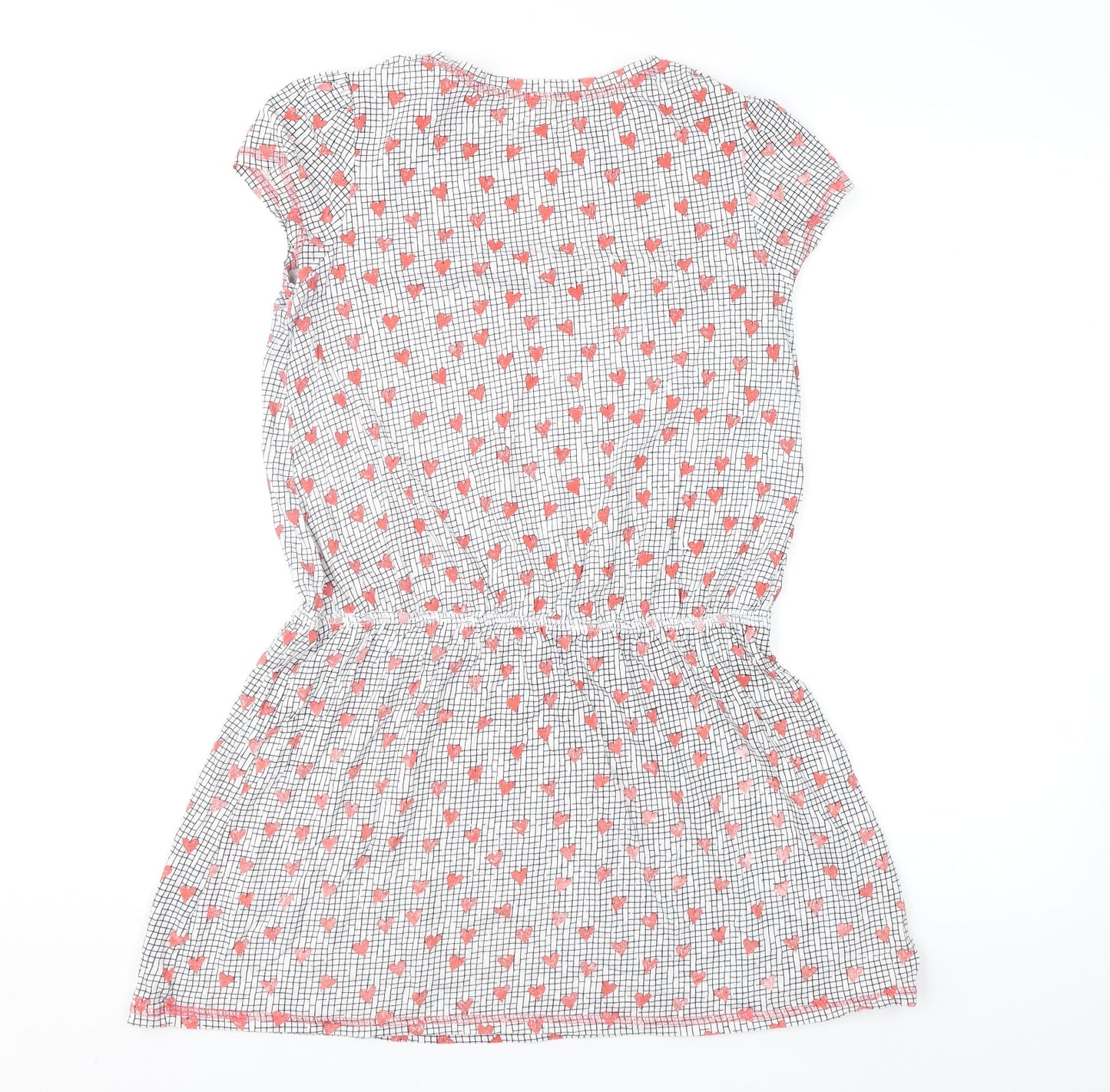 Preworn Girls Red Geometric  Shift  Size 11-12 Years