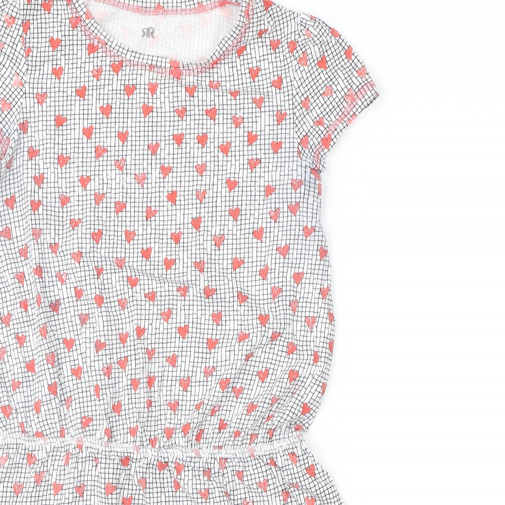 Preworn Girls Red Geometric  Shift  Size 11-12 Years