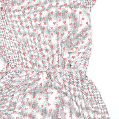 Preworn Girls Red Geometric  Shift  Size 11-12 Years