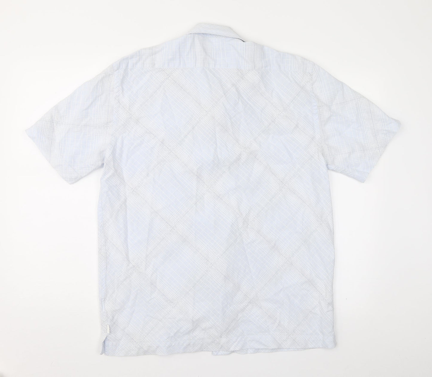 Mens UK Size M NEXT Blue  Button-Up Short Sleeve Casual Shirt