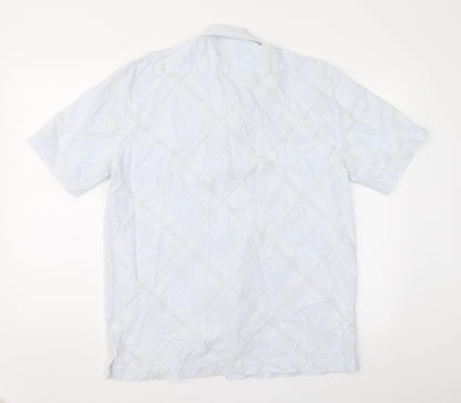 Mens UK Size M NEXT Blue  Button-Up Short Sleeve Casual Shirt