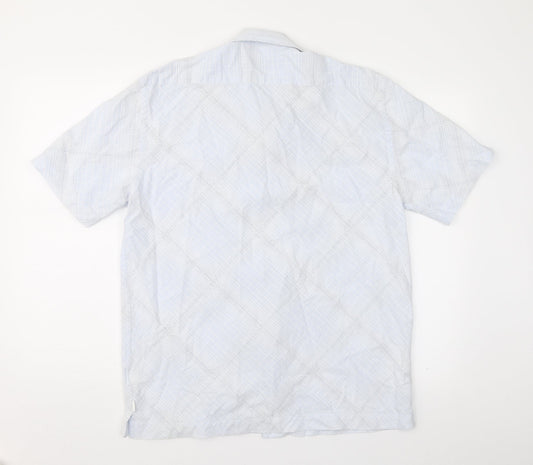 Mens UK Size M NEXT Blue  Button-Up Short Sleeve Casual Shirt