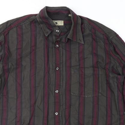 Mens UK Size M Preworn Brown  Button-Up Long Sleeve Casual Shirt