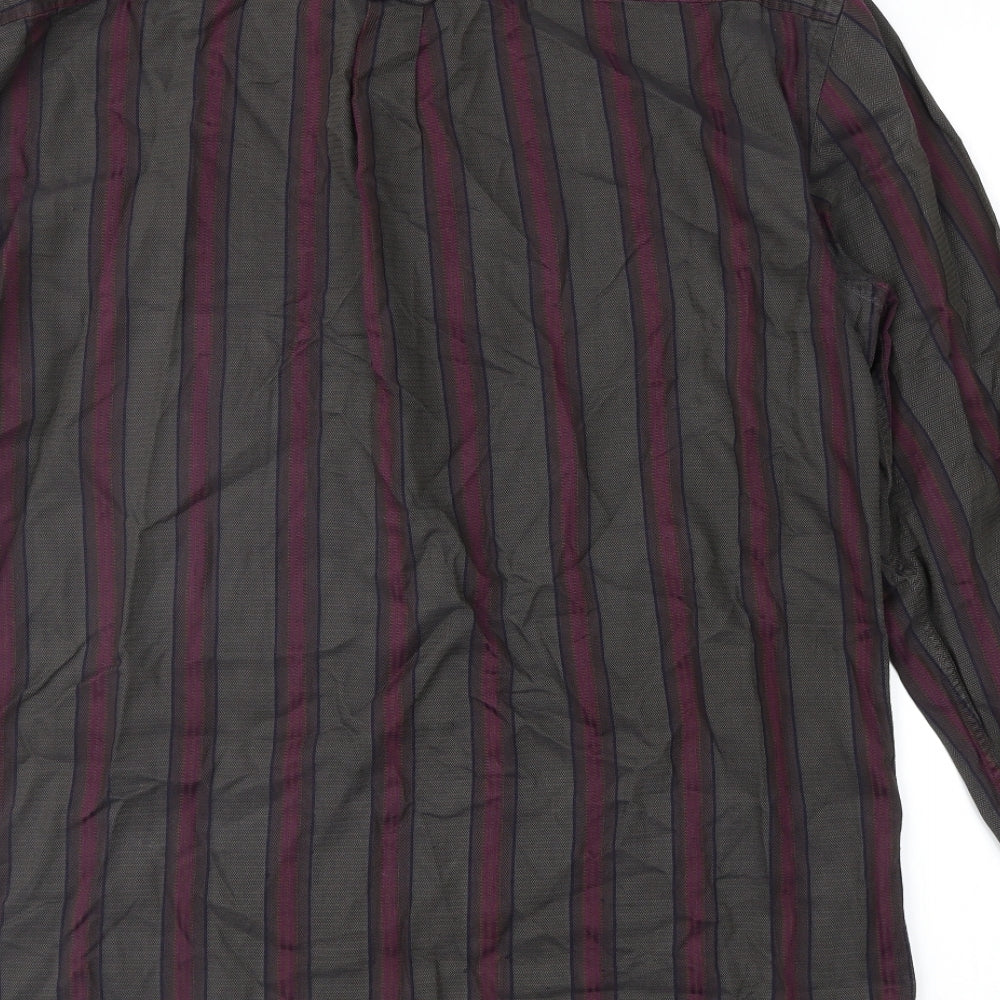 Mens UK Size M Preworn Brown  Button-Up Long Sleeve Casual Shirt