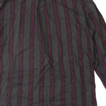 Mens UK Size M Preworn Brown  Button-Up Long Sleeve Casual Shirt