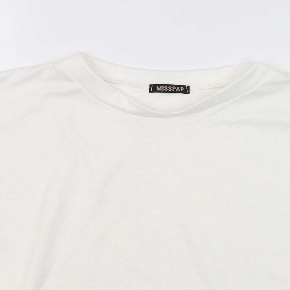 Mishap Womens White   Basic T-Shirt Size L