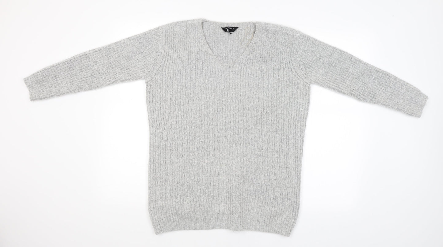 New Look Girls Grey  Knit Tunic Jumper Size 12-13 Years