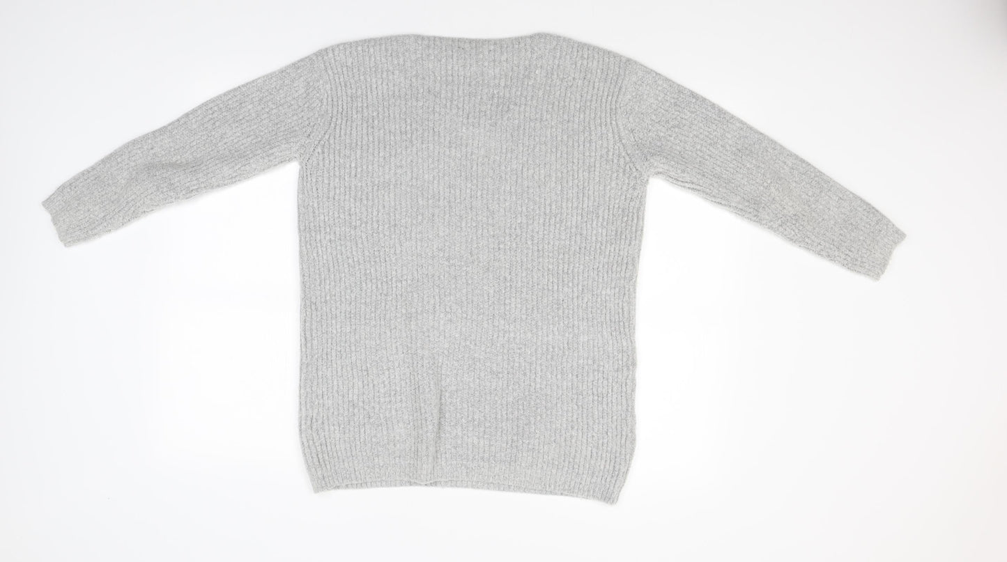 New Look Girls Grey  Knit Tunic Jumper Size 12-13 Years