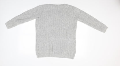 New Look Girls Grey  Knit Tunic Jumper Size 12-13 Years