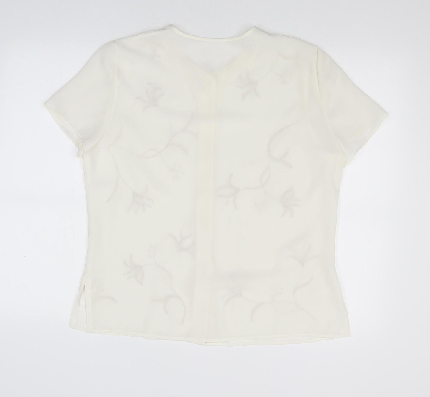 Womens UK Size L Preworn White Basic Blouse