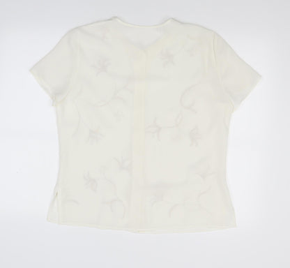 Womens UK Size L Preworn White Basic Blouse