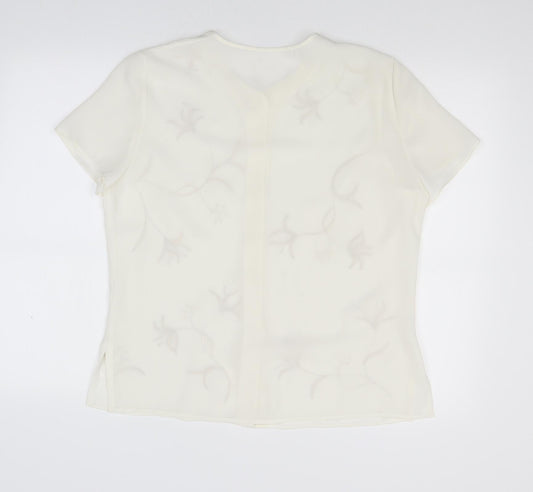 Womens UK Size L Preworn White Basic Blouse