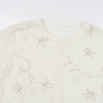 Womens UK Size L Preworn White Basic Blouse