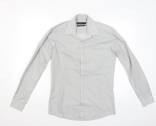 Mens UK Collar Size 14.5 Ceader wood state Smart Grey  Dress Shirt