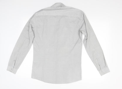 Mens UK Collar Size 14.5 Ceader wood state Smart Grey  Dress Shirt