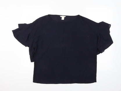 H&M Womens Blue   Basic Blouse Size 14