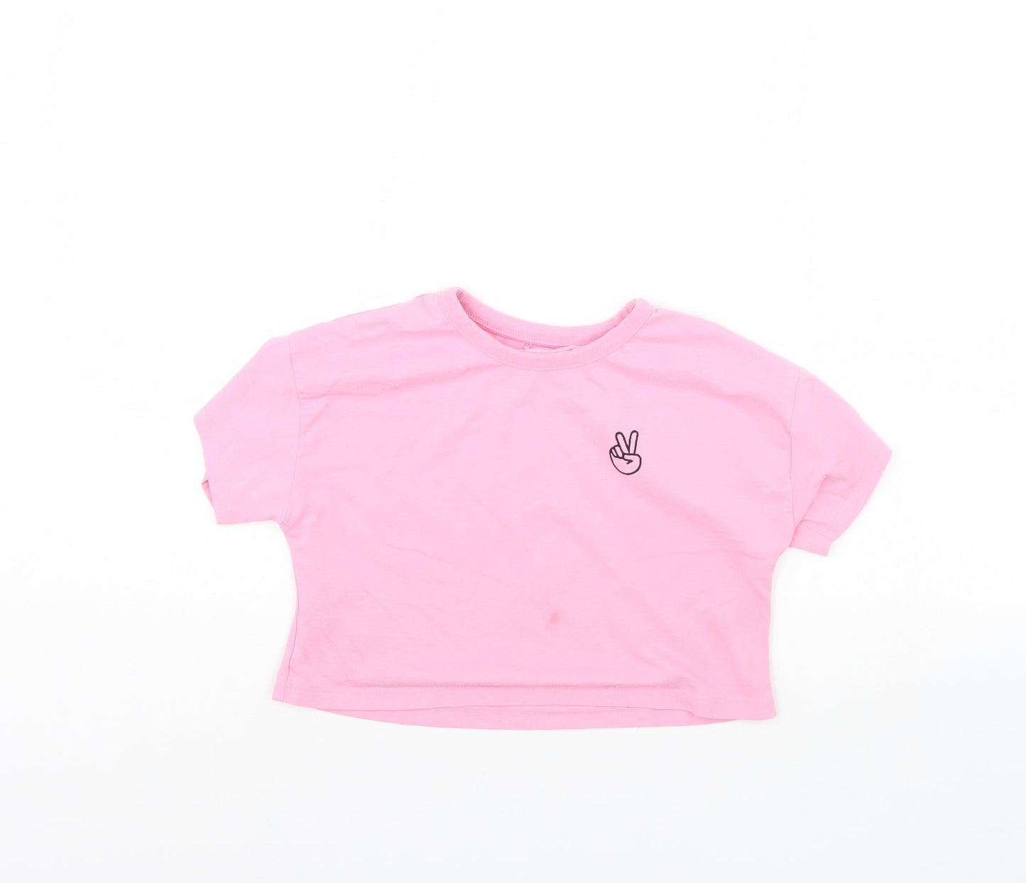 George Girls Pink   Cropped T-Shirt Size 7 Years