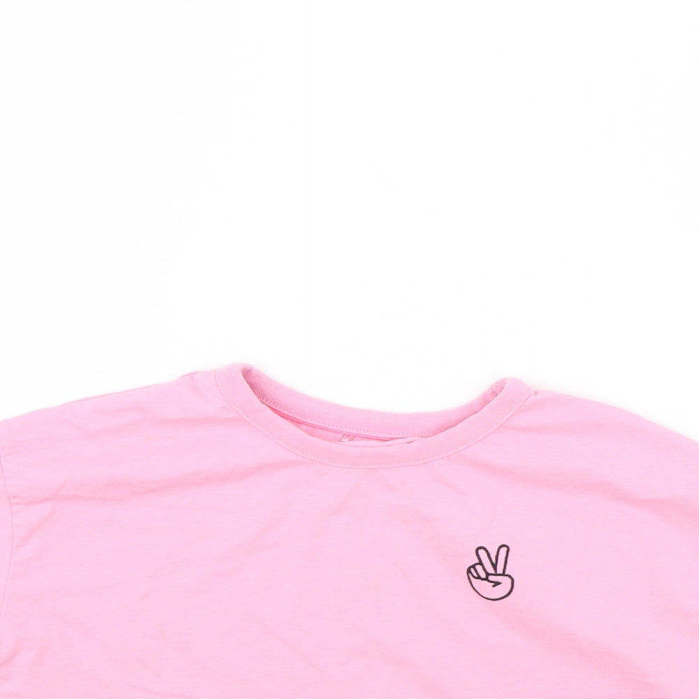 George Girls Pink   Cropped T-Shirt Size 7 Years