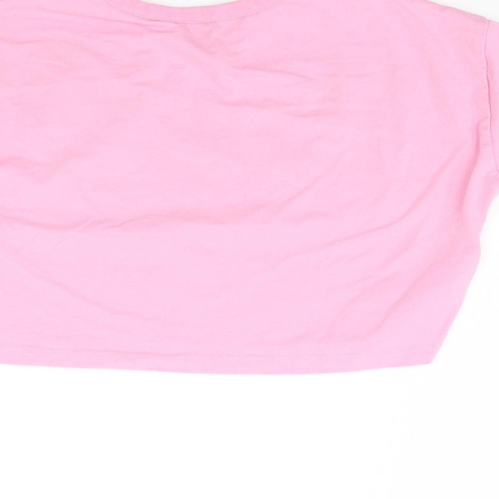 George Girls Pink   Cropped T-Shirt Size 7 Years