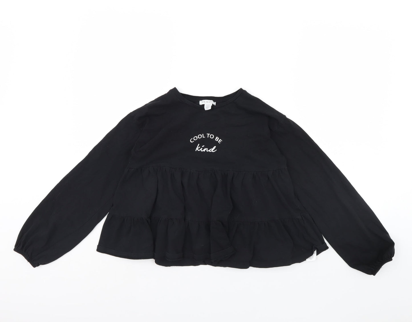 Primark Girls Black   Basic Blouse Size 11-12 Years