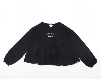 Primark Girls Black   Basic Blouse Size 11-12 Years