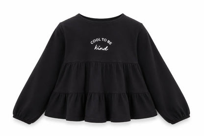 Front view of Primark girls’ black basic blouse, size 11-12, years