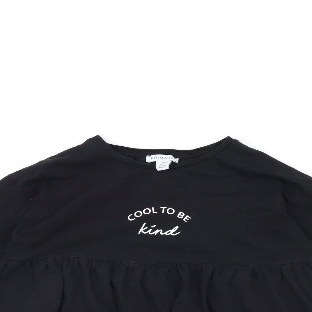 Primark Girls Black   Basic Blouse Size 11-12 Years