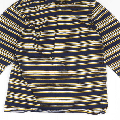 Preworn Girls Blue Striped  Basic T-Shirt Size 6 Years
