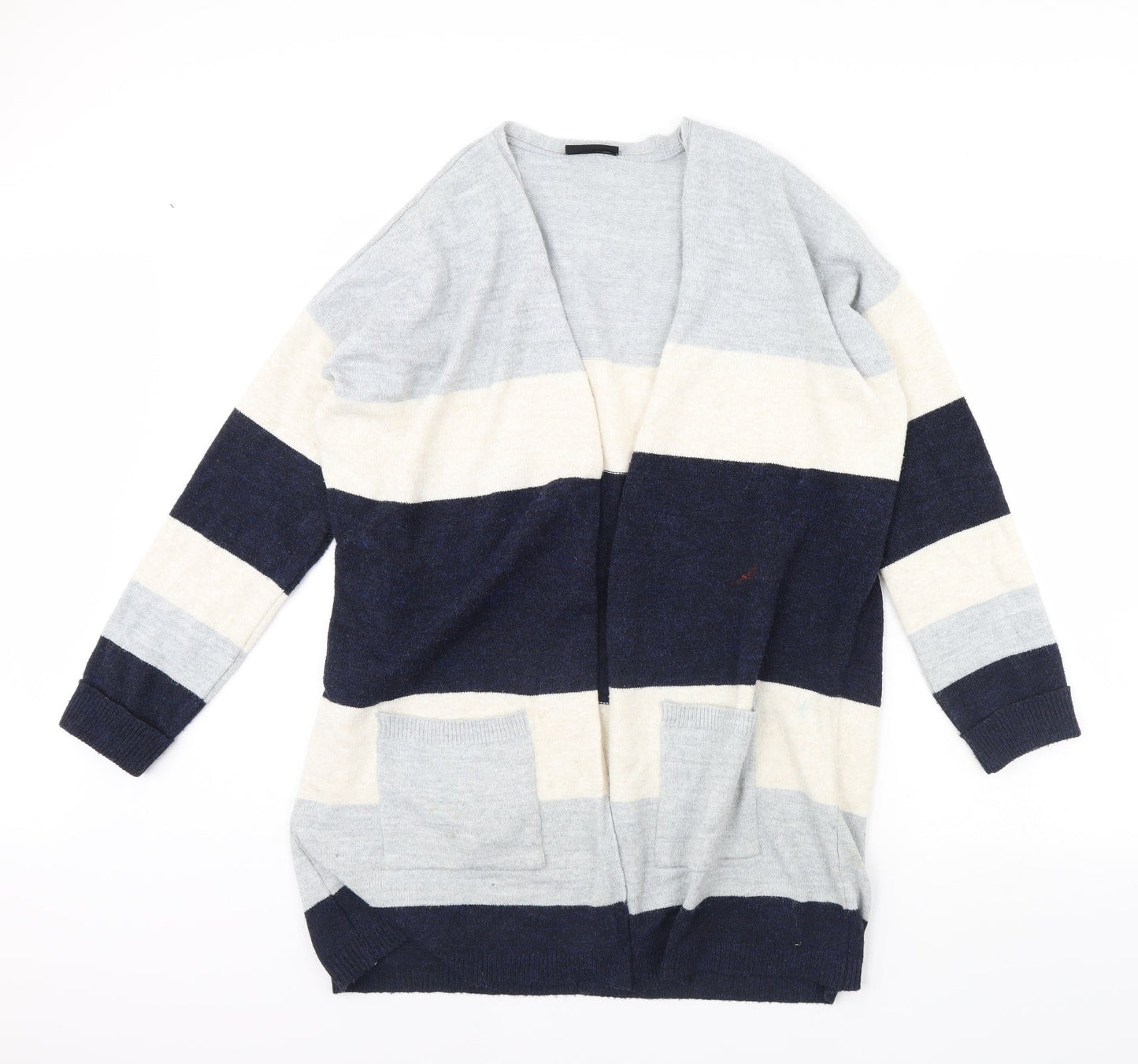 Wallis Womens Blue Striped  Cardigan Jumper Size M