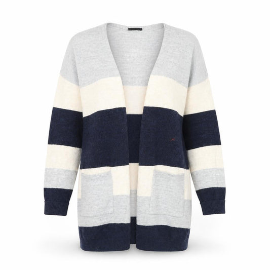 Wallis Womens Blue Striped  Cardigan Jumper Size M