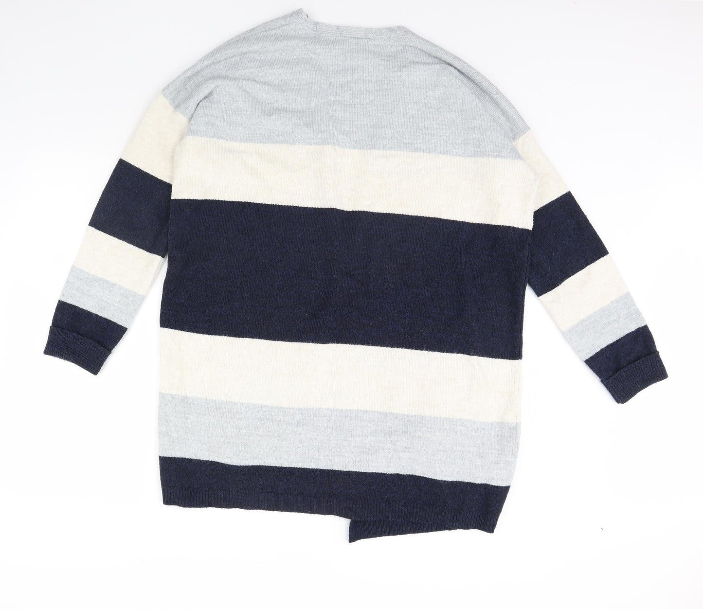 Wallis Womens Blue Striped  Cardigan Jumper Size M