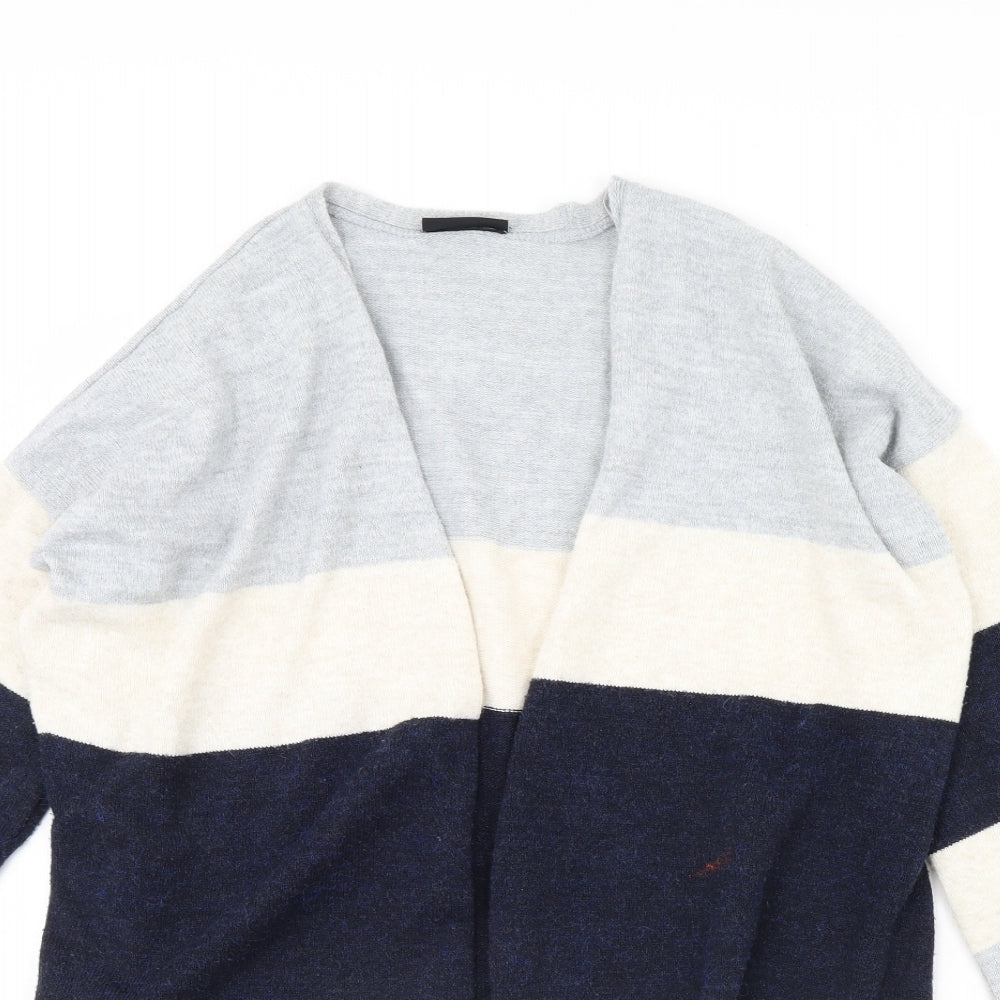 Wallis Womens Blue Striped  Cardigan Jumper Size M