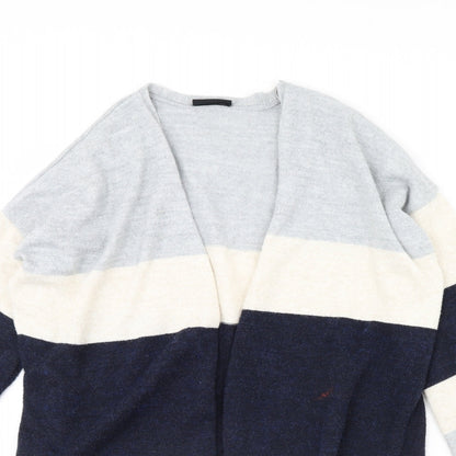 Wallis Womens Blue Striped  Cardigan Jumper Size M