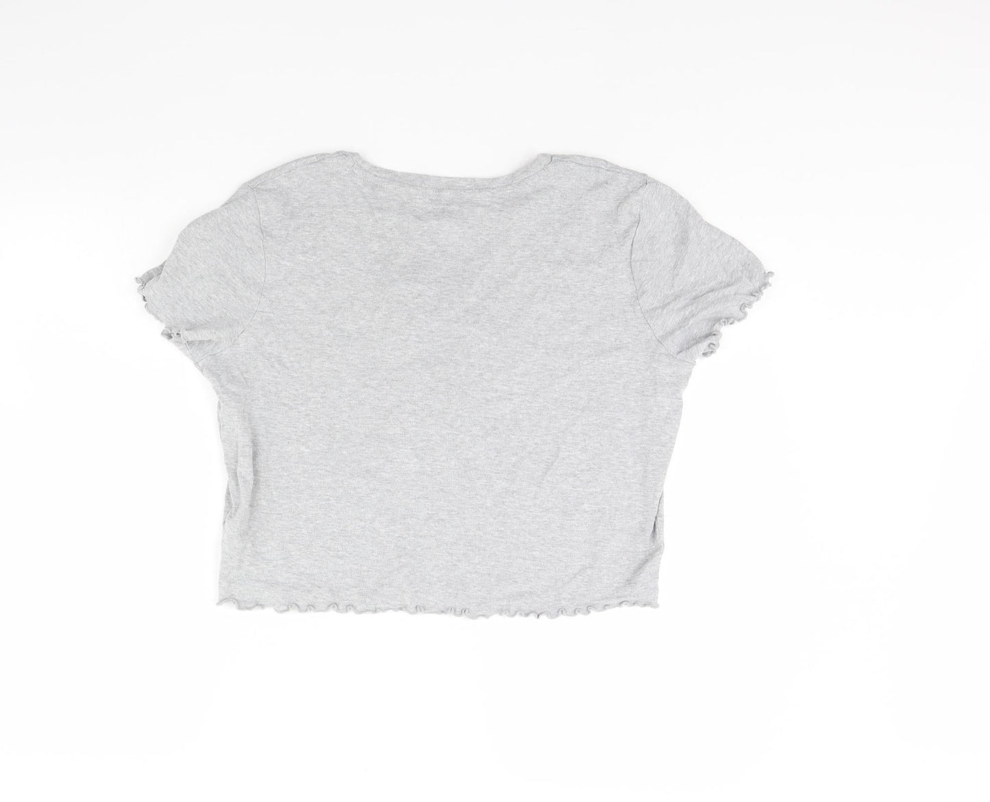 Clueless Womens Grey  Rayon Cropped T-Shirt Size 12  - Clueless