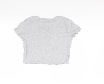 Clueless Womens Grey  Rayon Cropped T-Shirt Size 12  - Clueless