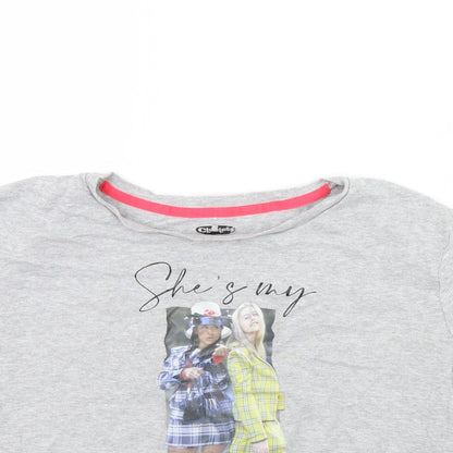 Clueless Womens Grey  Rayon Cropped T-Shirt Size 12  - Clueless