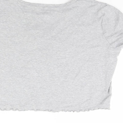 Clueless Womens Grey  Rayon Cropped T-Shirt Size 12  - Clueless