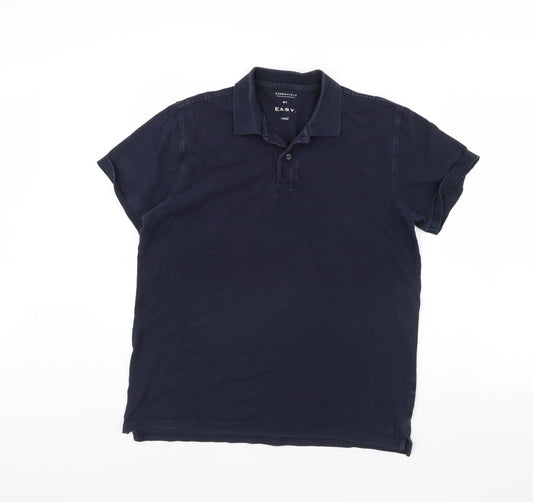 Easy Mens Blue    Polo Size M