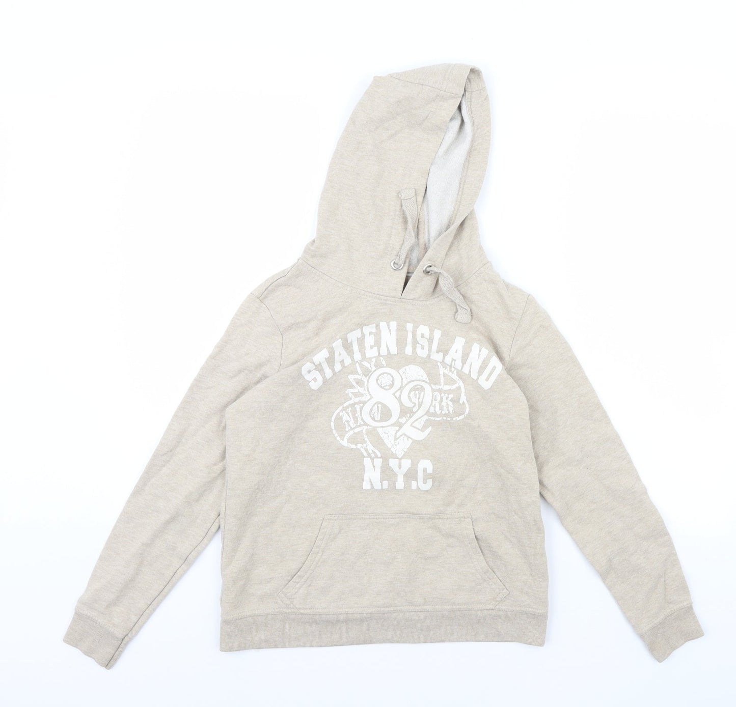 Denim & Co. Womens Beige   Pullover Hoodie Size 12