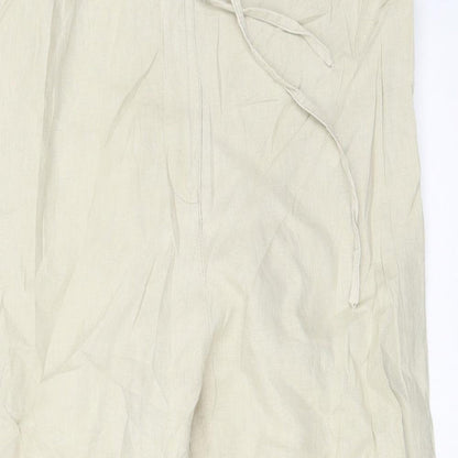 Womens UK Size 12 NEXT Regular Fit Cropped Beige Trousers