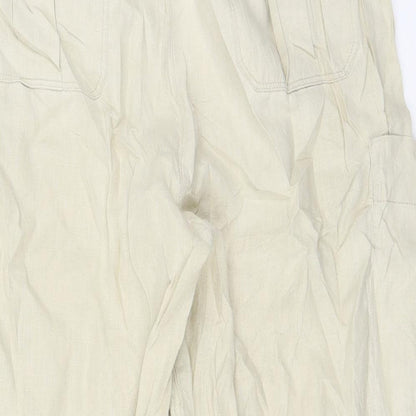Womens UK Size 12 NEXT Regular Fit Cropped Beige Trousers