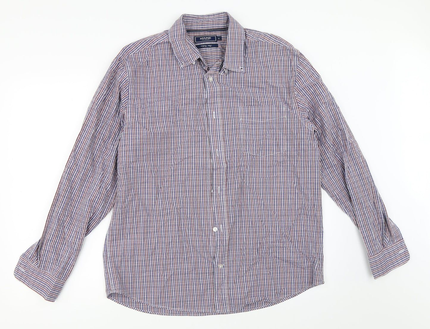 Mens UK Size M Maine New England Blue  Button-Up Long Sleeve Casual Shirt