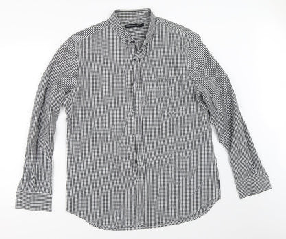 Mens UK Size L French Connection Black  Button-Up Long Sleeve Casual Shirt