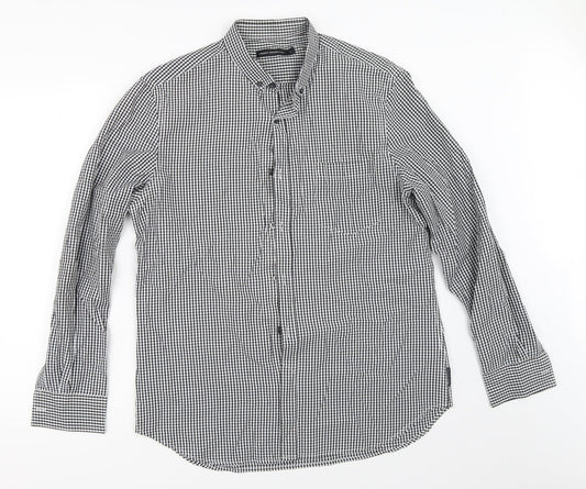 Mens UK Size L French Connection Black  Button-Up Long Sleeve Casual Shirt