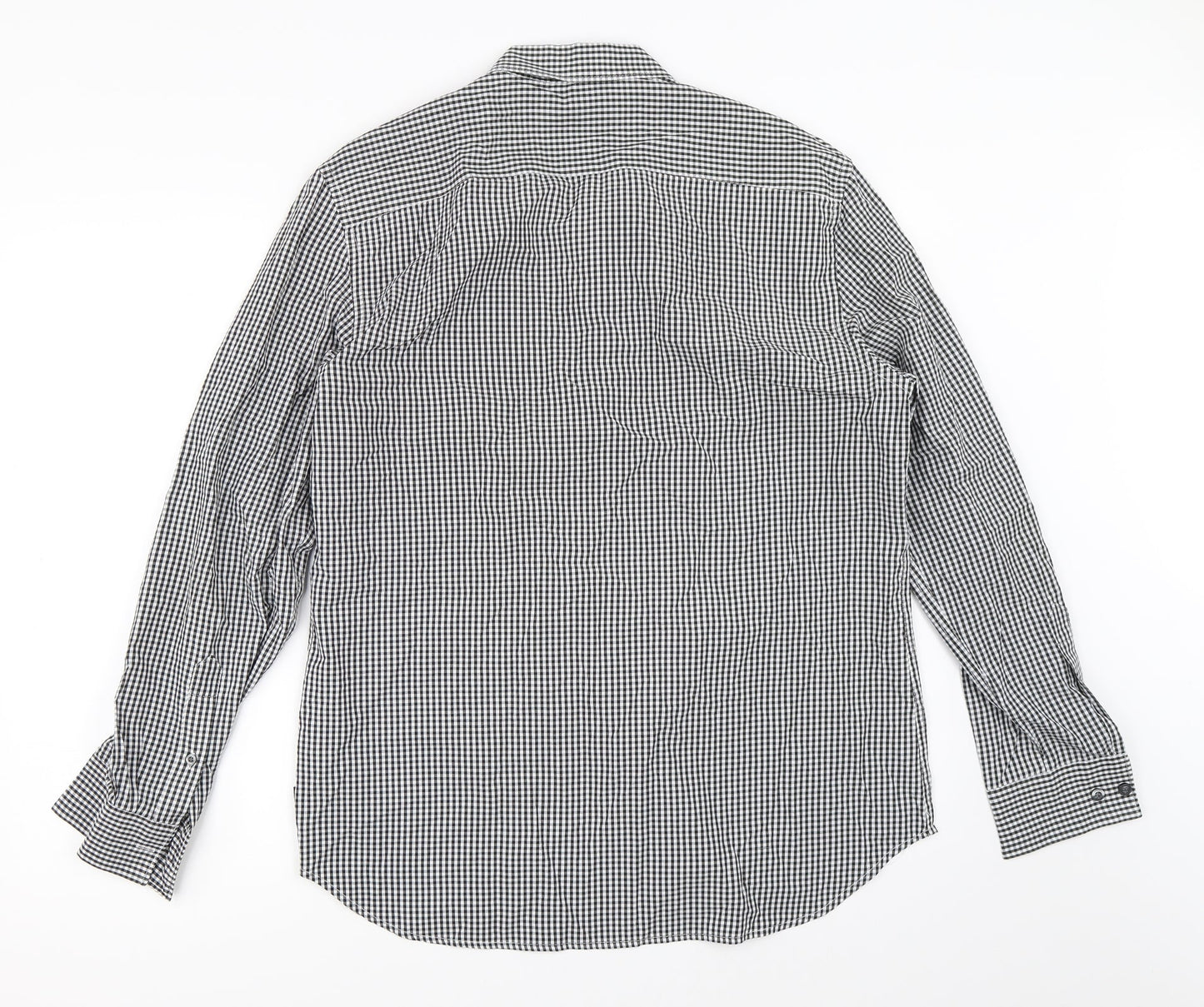 Mens UK Size L French Connection Black  Button-Up Long Sleeve Casual Shirt
