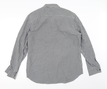 Mens UK Size L French Connection Black  Button-Up Long Sleeve Casual Shirt