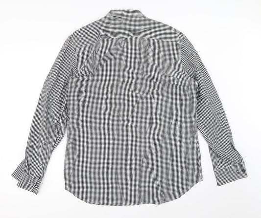 Mens UK Size L French Connection Black  Button-Up Long Sleeve Casual Shirt