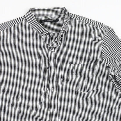 Mens UK Size L French Connection Black  Button-Up Long Sleeve Casual Shirt