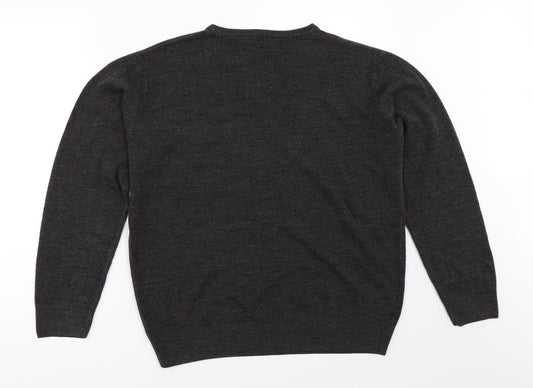 Easy Mens Grey   Pullover Jumper Size L